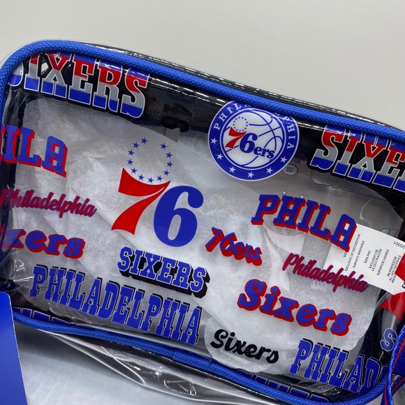 FOCO Philadelphia 76ers Sixers NBA Team Logo Stripe Clear Crossbody Bag Security - Picture 2 of 12